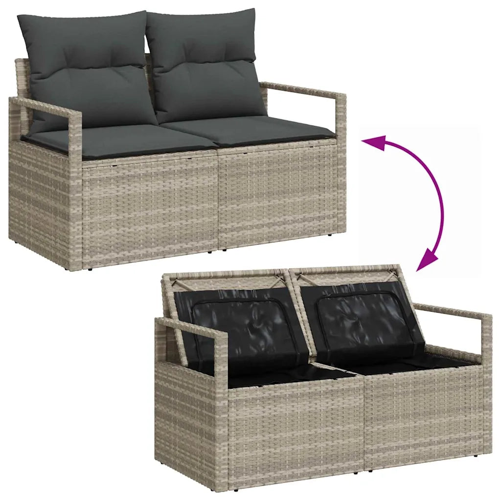 Set Divano da Giardino 10 pcs Grigio chiaro polyrattan 3355221