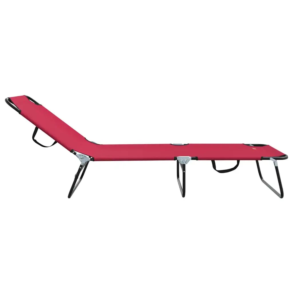 Lettino Prendisole | Sdraio da giardino | Lettino da sole pieghevole Rosso 188 x 57 x 86,5 cm