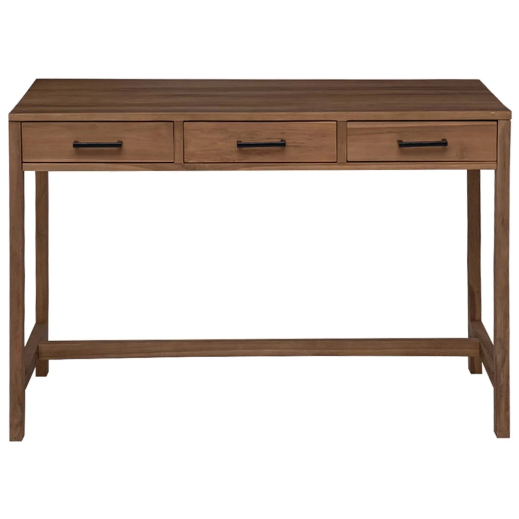 Scrivania con Cassetti Naturale Legno di teak solido 42026904