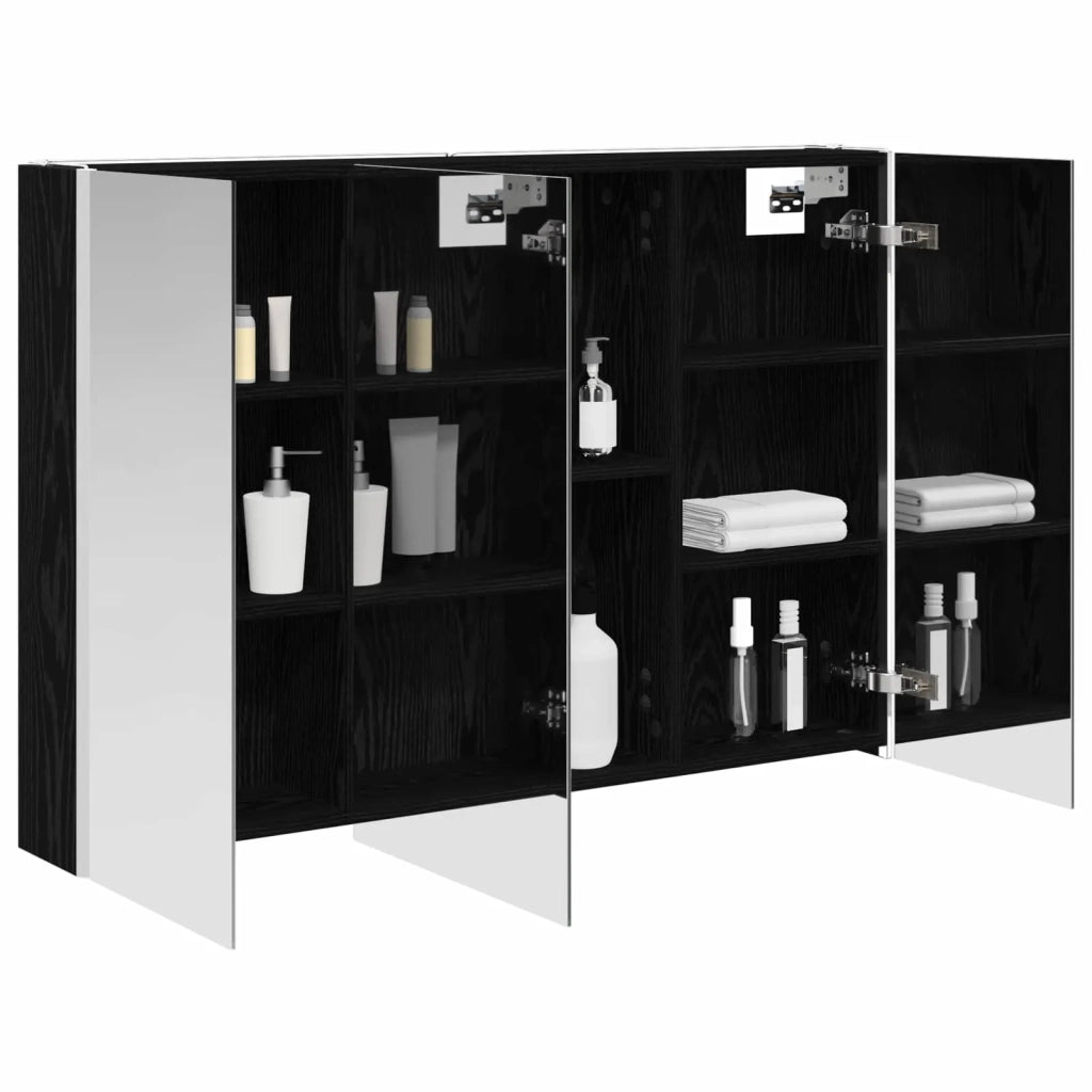 Mobiletto per specchio da bagno Rovere Nero