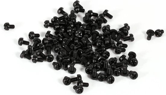 Viti M3 a testa rotonda Phillips in nylon cilindrico - 5 mm (nero)