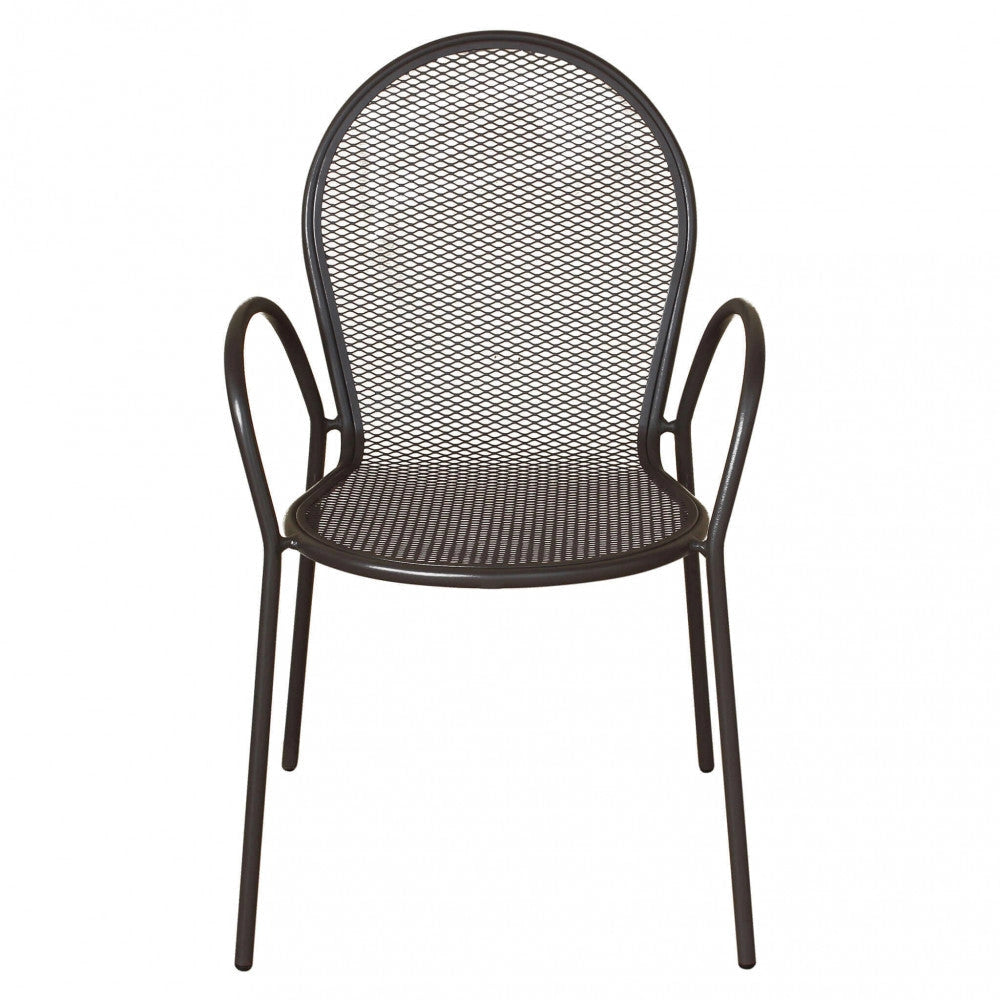 Sedia da Giardino Sheffield Impilabile 54x61x90 h cm in Acciaio Taupe