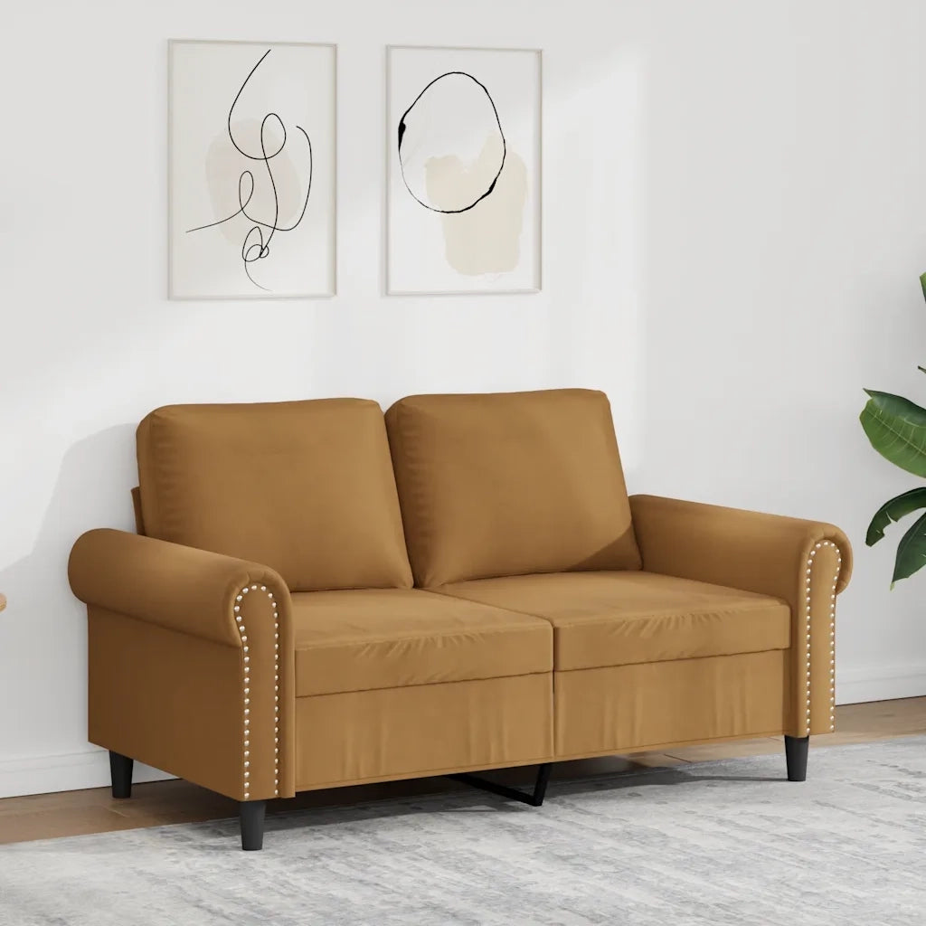Divano a 2 Posti marrone 120 cm in Vellutocod mxl 110720