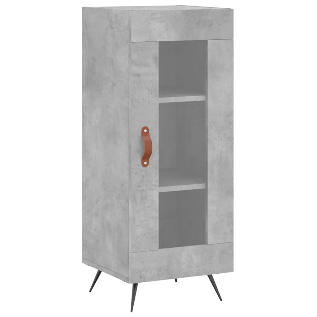 Credenza-Buffet-Armadio da cucina Grigio Cemento 34,5x34x180 cm in Legno Multistrato 698836