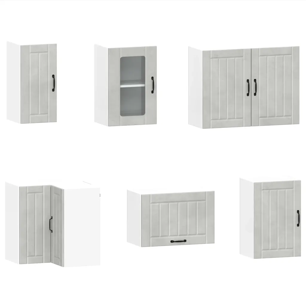 Set Mobili da Cucina 11 pz Lucca Grigio Cemento in Truciolato