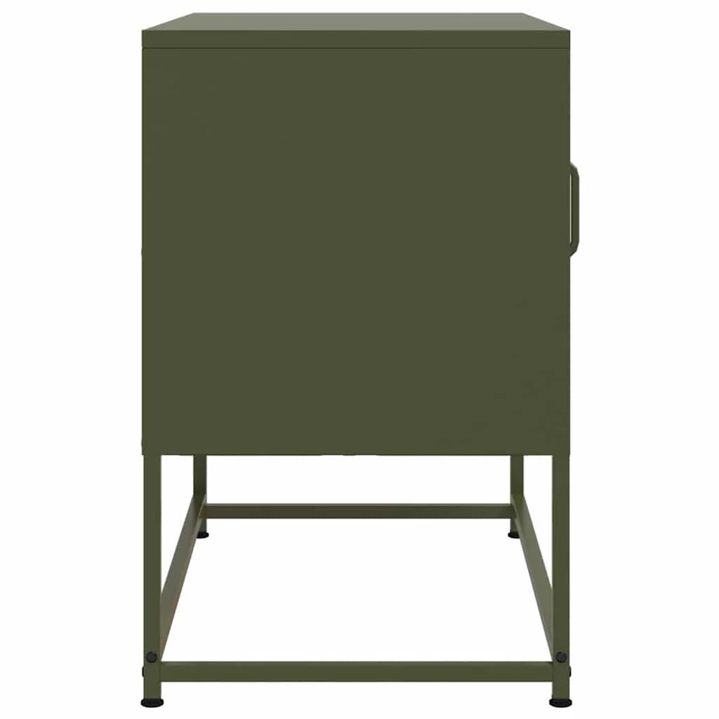 Mobile TV multimediale mensola TV credenza TV sala da pranzo soggiorno camera da letto verde oliva 68 x 39 x 60,5 cm acciaio verde 02_0028271