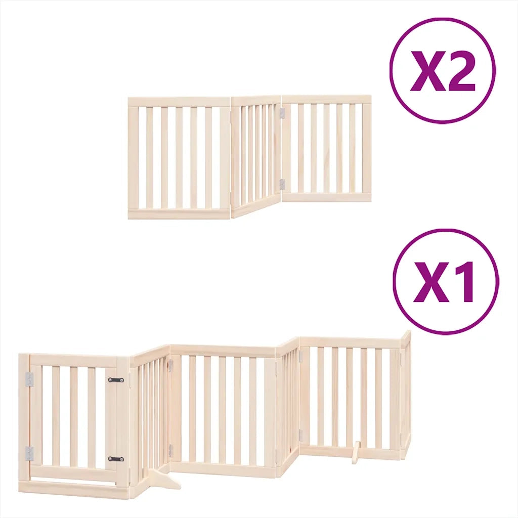 Cancello per Cani Porta Pieghevole 12 Pannelli 300 cm in Pioppo CFW9398366