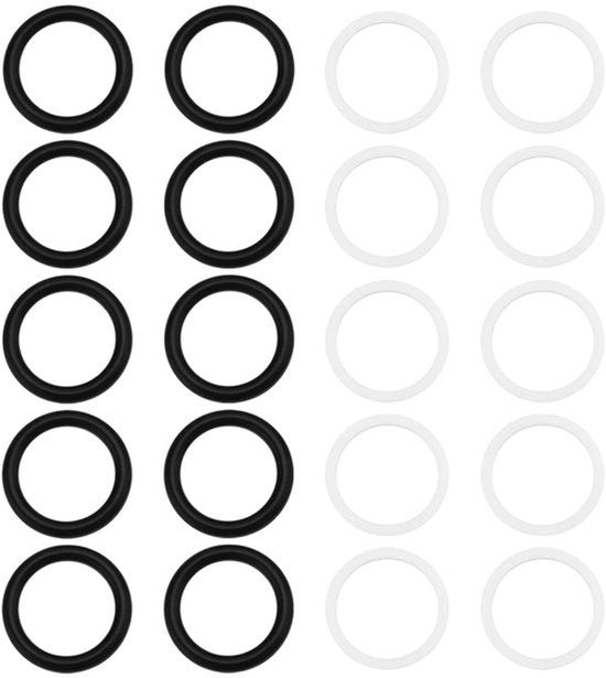 Loskoppeling hydraulica - Afdichting O-ring - 25x20x2,5 mm e 24,8x20,6x1,3 mm - Adatto per trattore BG3 Plug - Nero e Bianco