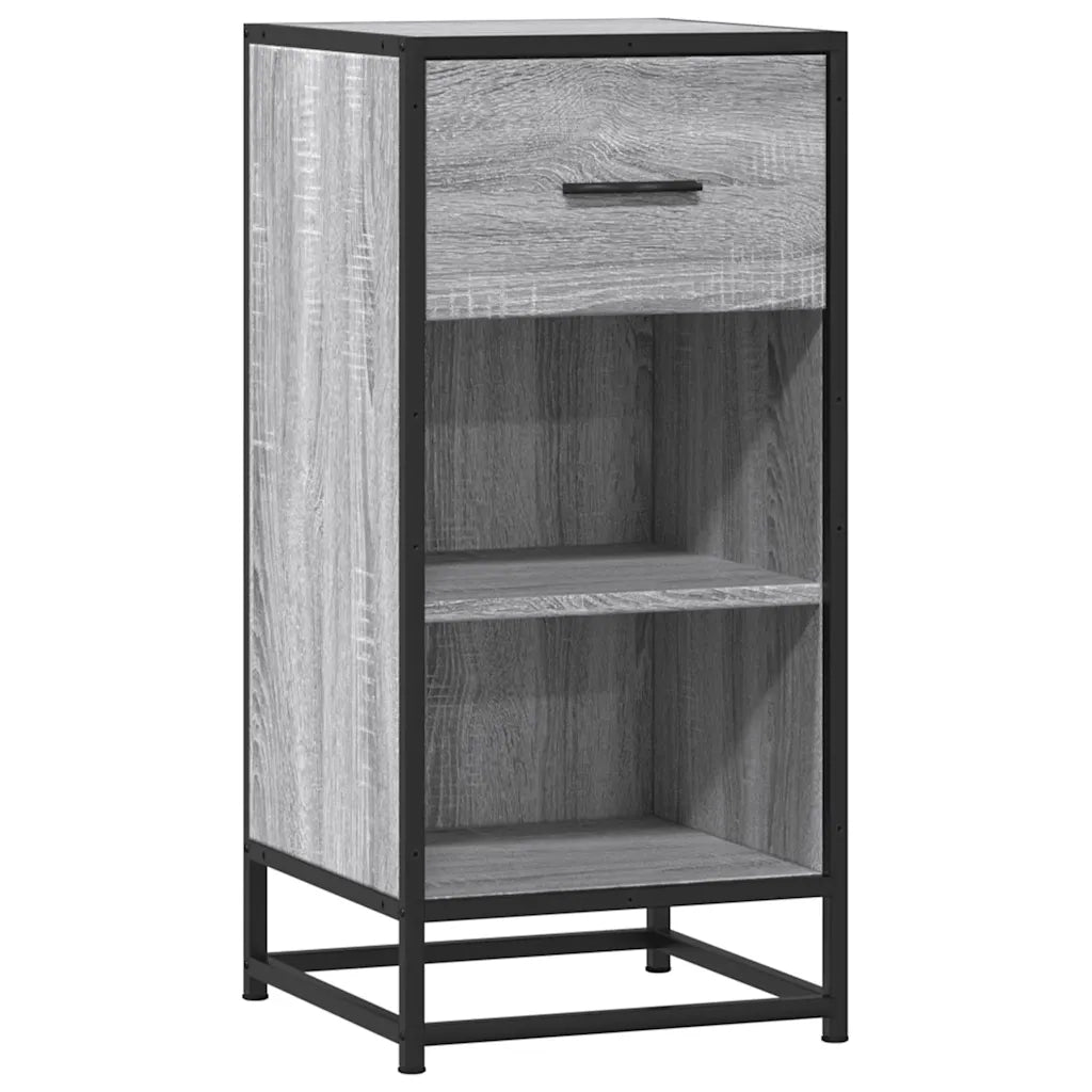 Credenza Grigio Sonoma 35,5x35x76 cm in Truciolato e Metallo 848957