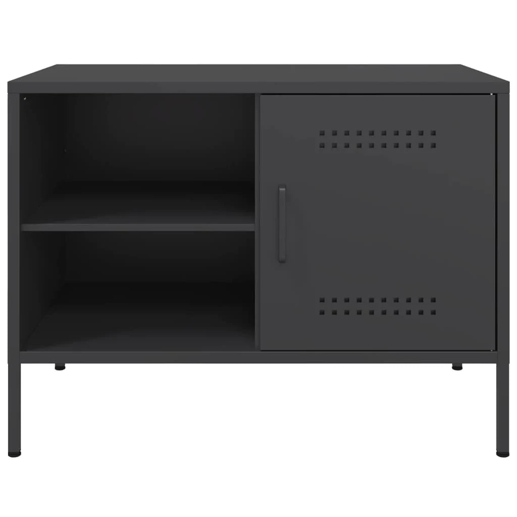 Mobile TV multimediale mensola TV credenza TV adatto per sala da pranzo soggiorno camera da letto 68 x 39 x 50,5 cm acciaio nero 02_0026160