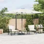 vidaXL Ombrellone Giardino con Palo in Acciaio Bianco 290x290x238 cm