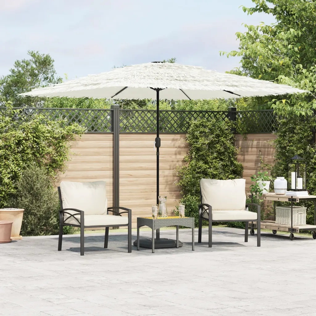 vidaXL Ombrellone Giardino con Palo in Acciaio Bianco 290x290x238 cm