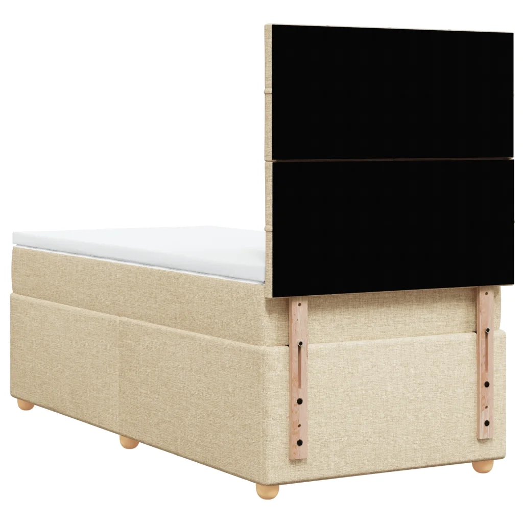 Giroletto a Molle con Materasso Crema 90x190 cm in Tessuto