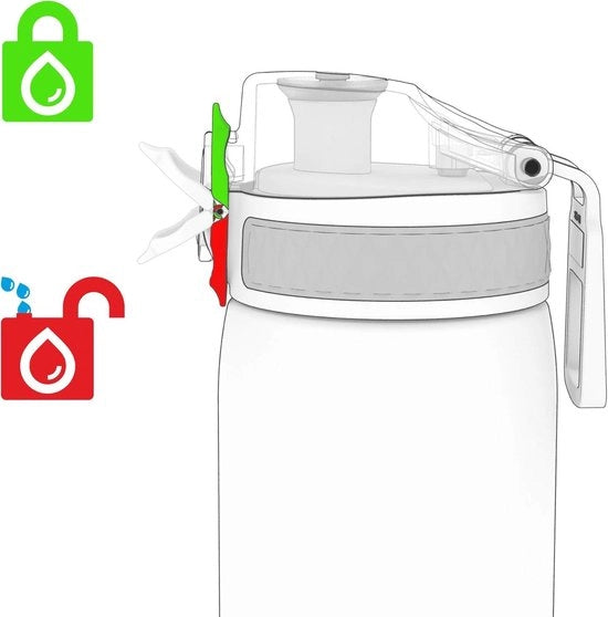 Biberon 600 ml 20 oz Lekvrij Facile da Aprire Blocco di Sicurezza Resistenze al Lavastoviglie - Coperchio a Scatto per Igiene Maniglia Portatile Duraturo - Disegno Unicorno per Bambini