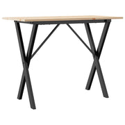 Tavolo da Pranzo | Tavolo da cucina Telaio a X 100x50x75 cm Legno Pino e Acciaio