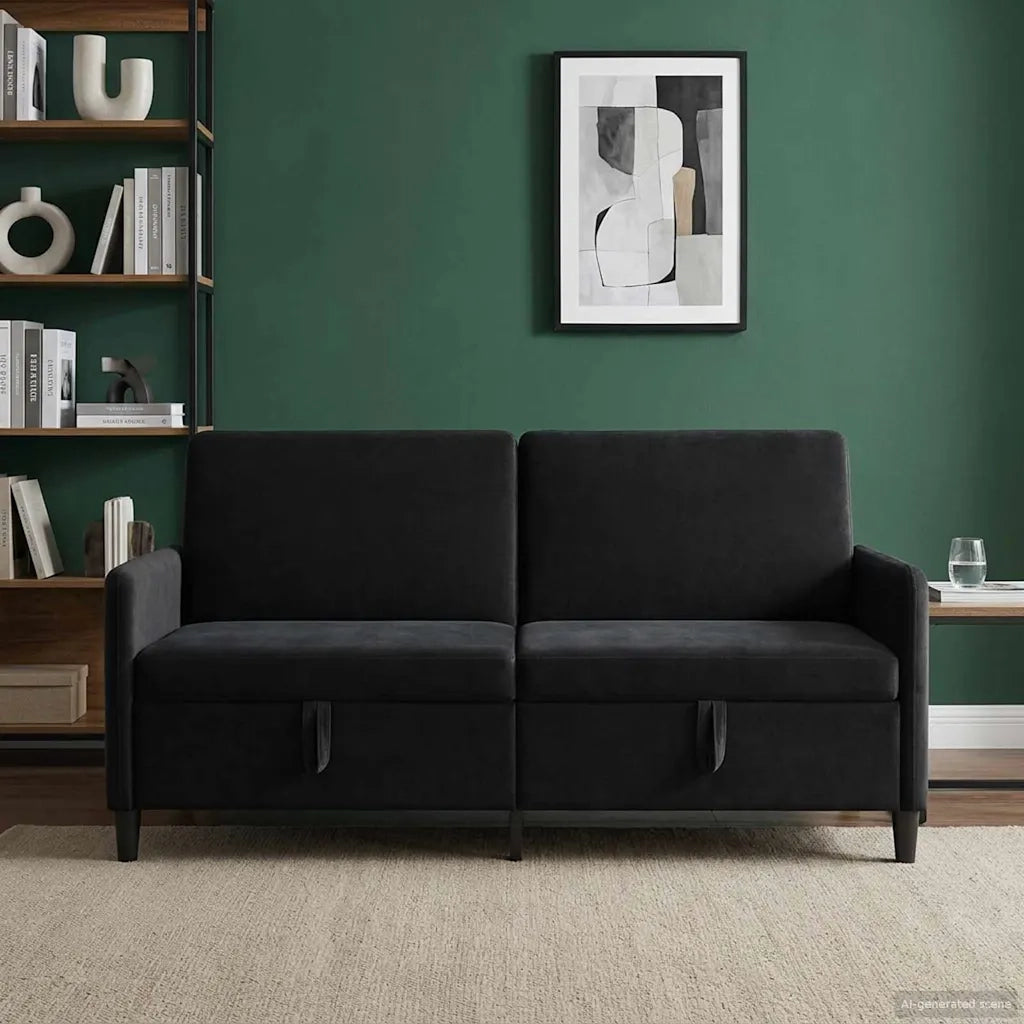 Divano con Storage Nero 172 x 78 x 87 cm Poliestere 42036967