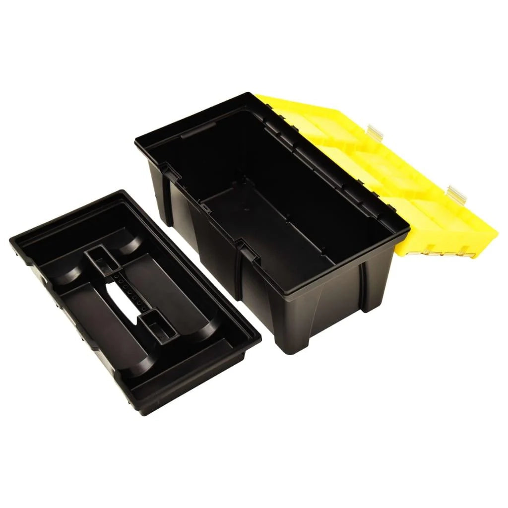 Cassetta degli attrezzi cassetta degli attrezzi cassetta portautensili cassetta portautensili per officina/garage plastica 59,5 x 33,7 cm giallo 02_0003225