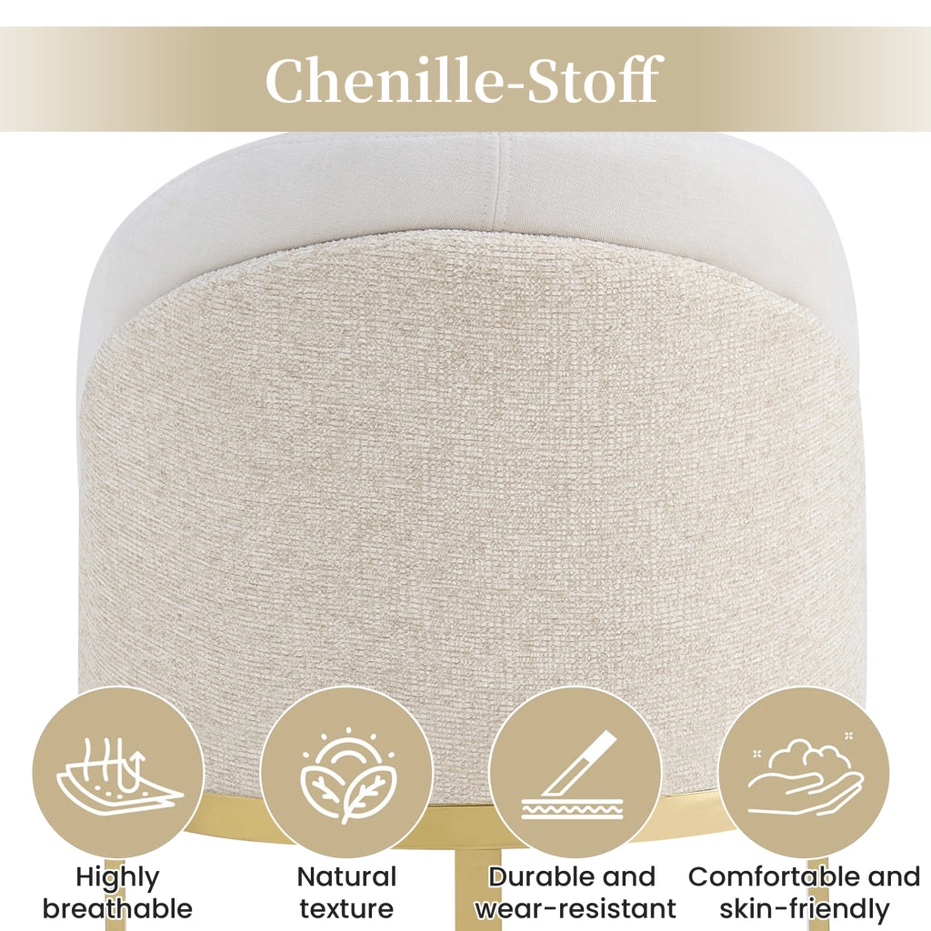 SEDIA da pranzo Set da 6 pezzi 59x52x85 cm Chenille Beige e Oro