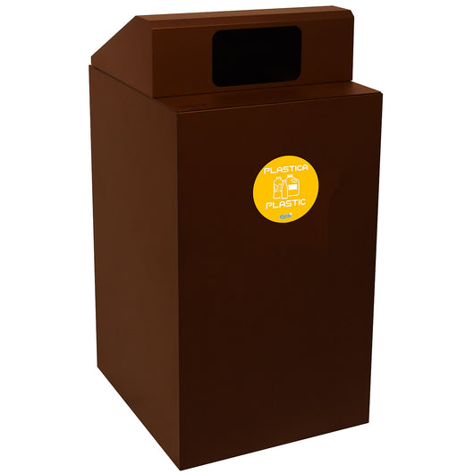 Contenitore per Raccolta Differenziata Capacità 100 L con Etichette 45x50x96 cm in Acciaio Verniciato