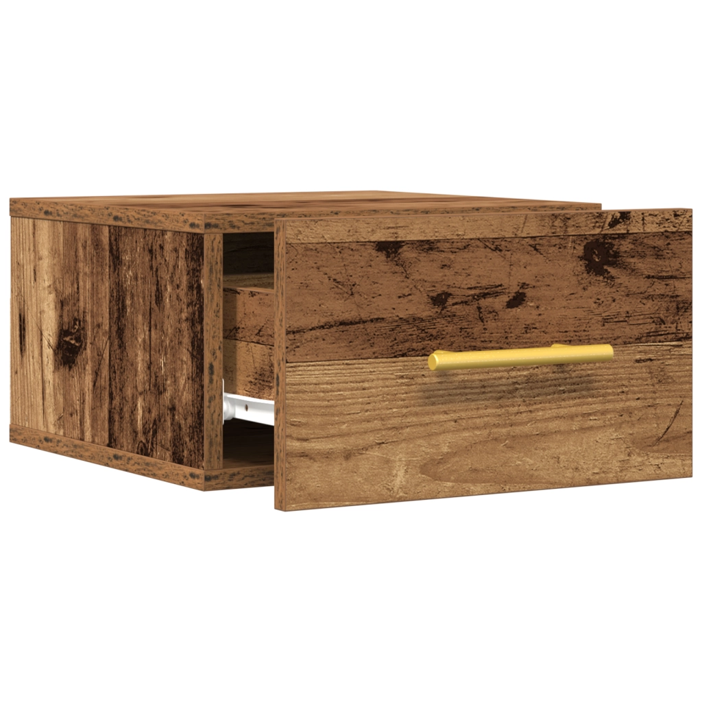 Cabinet da letto a muro in legno vecchio 35x35x20 cm