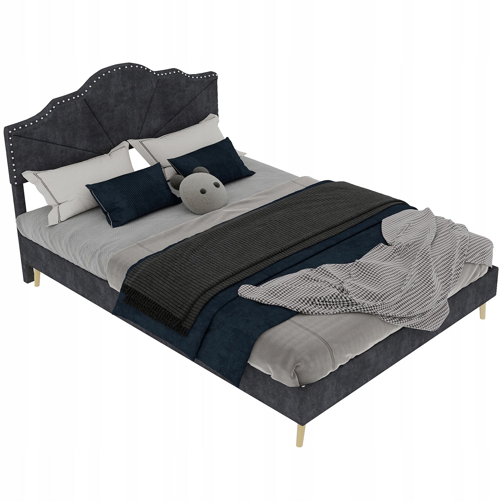 Letto singolo 140x200 - Xylo - Grigio minimalista