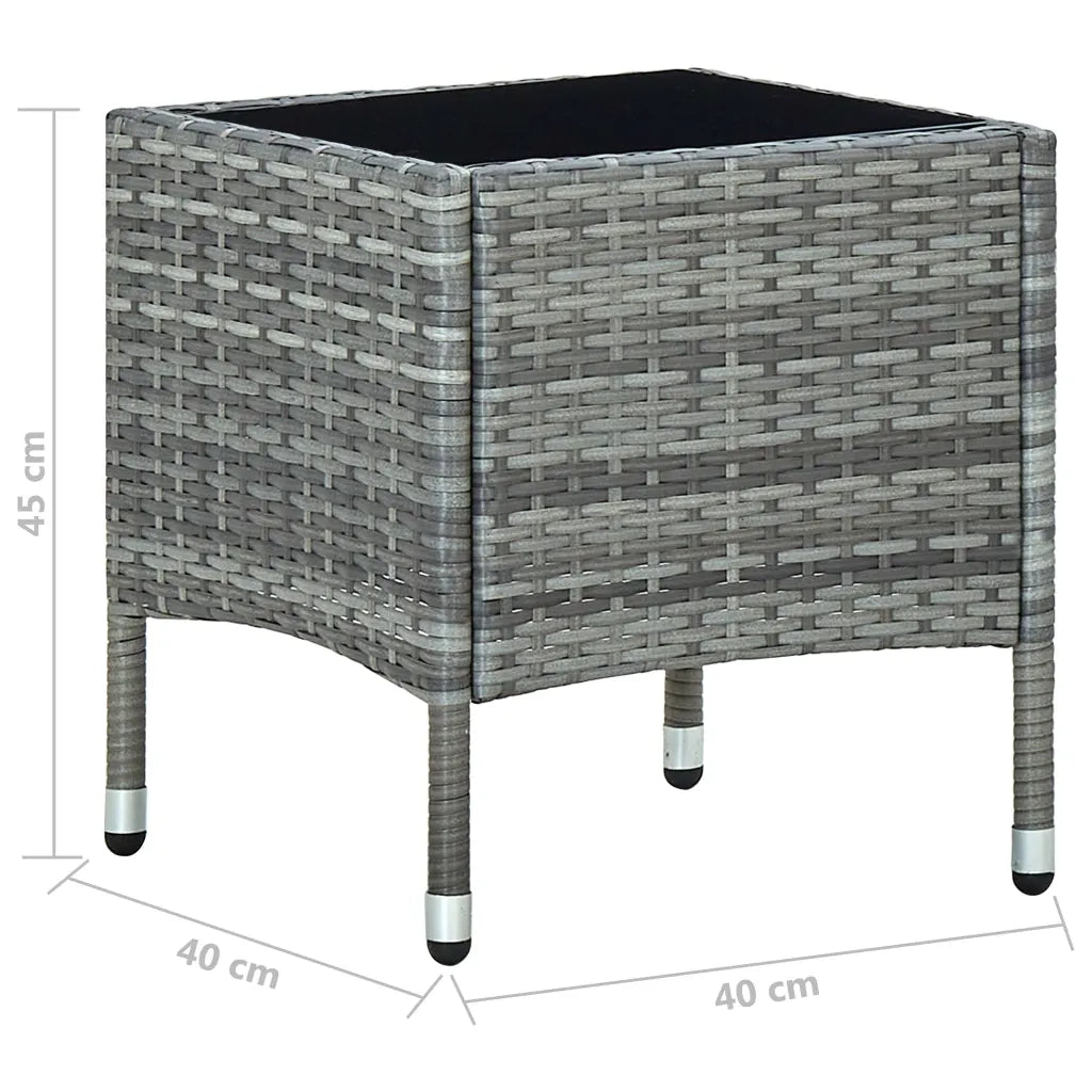 Tavolo da Giardino | Tavolino da esterno Grigio 40x40x45 cm in Polyrattan