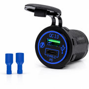 Caricabatterie USB-A QC 3.0 + USB-C PD 12V/24V da Incasso 15,8W 15816