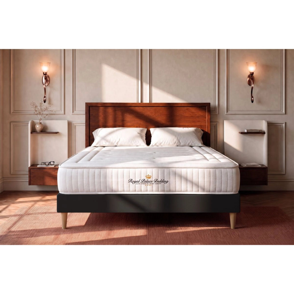 Kit rete e materasso LANCASTER 120x200cm - Spessore : 22cm - molle insacchettate e memory foam - Rigido, 3 zone di comfort