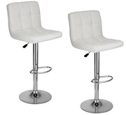 FENIXSHOP24 – Coppia di sgabelli girevoli da bar pub cucina – regolabili in altezza struttura in acciaio cromato, imbottitura in gommapiuma – cod-008