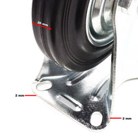 Set rotelle da trasporto 125 mm 2 ruote piroettanti con freno 2 fisse, nucleo in metallo, 100 kg a ruota