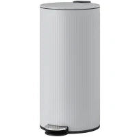 Bidone da Cucina da 30L, a Pedale con Secchio Interno, Coperchio a Chiusura Soft, 36x30x60,5cm, Grigio