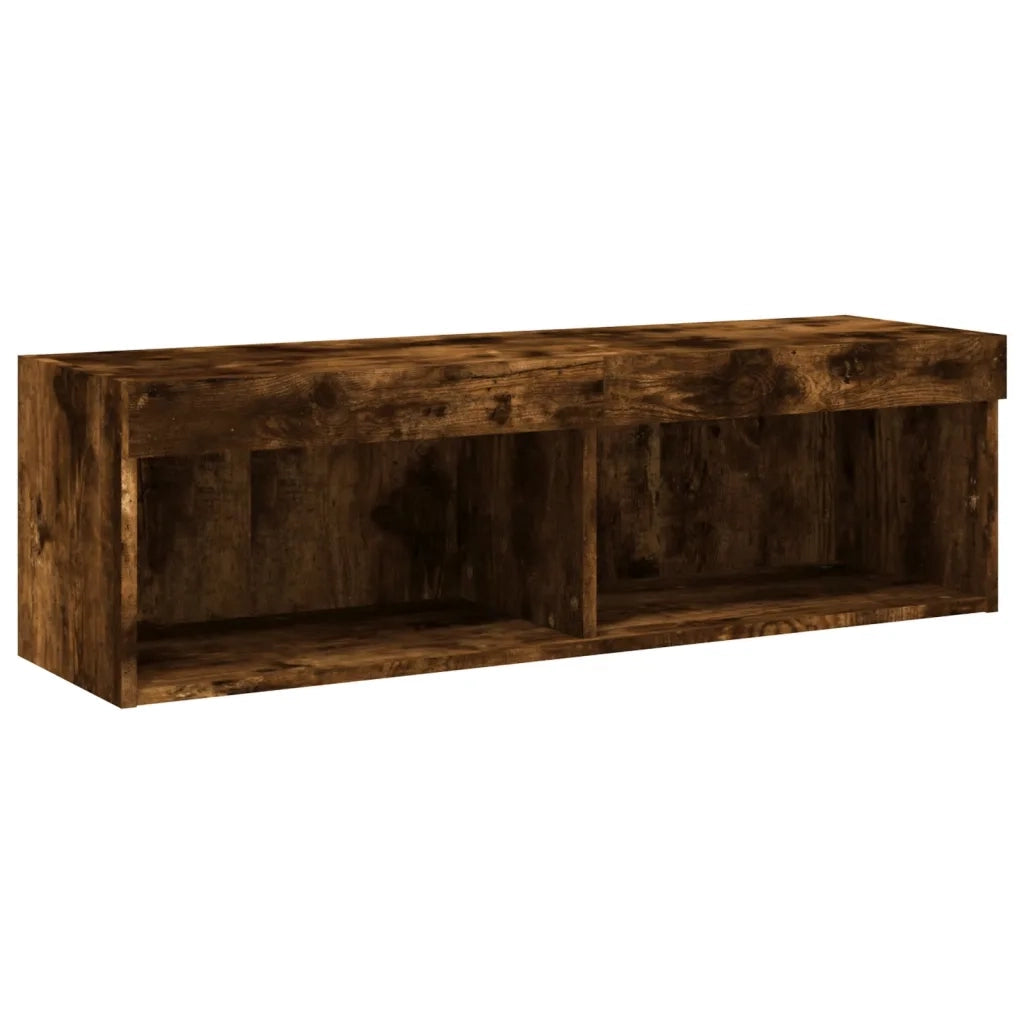 Mobile Porta TV con Luci LED Rovere Fumo 100x30x30 cm 837163