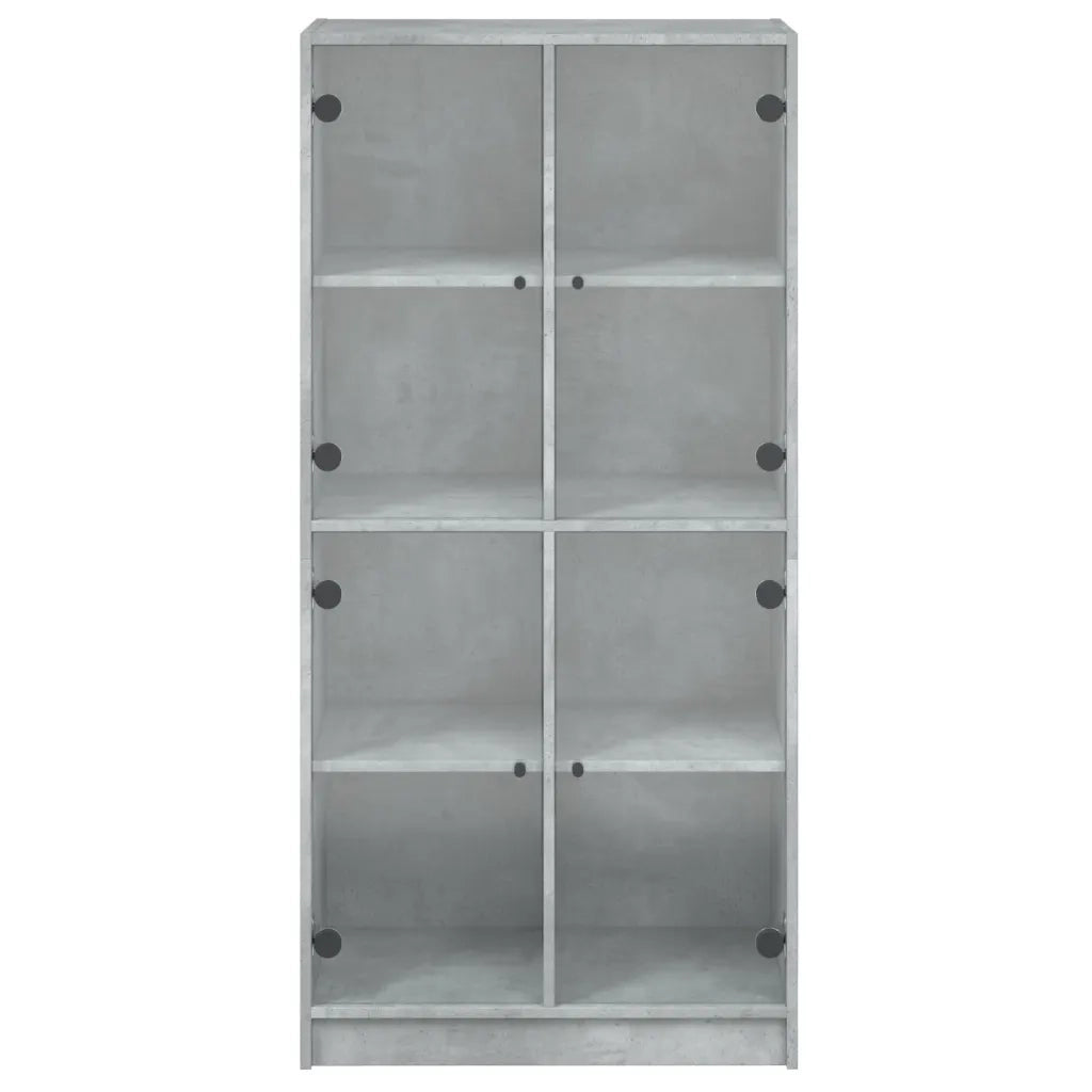 Credenza con Ante Grigio Cemento 68x37x142 cm Legno Multistrato