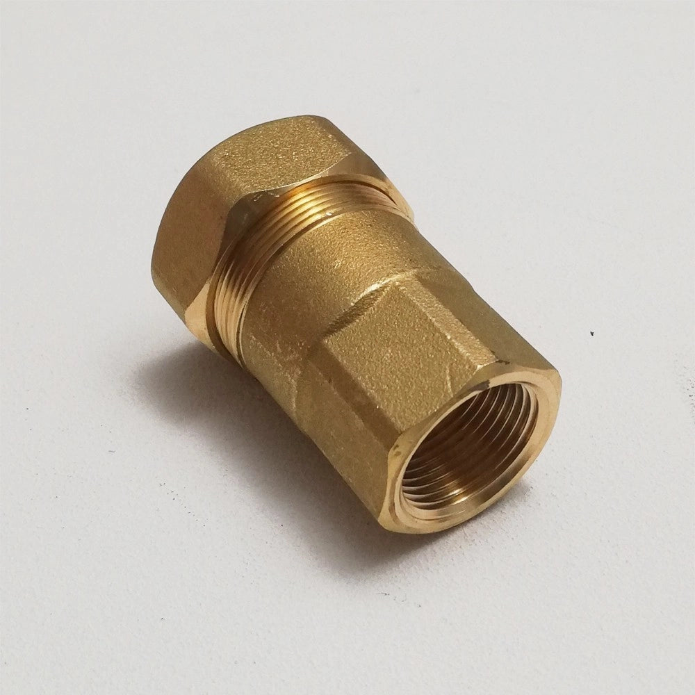 Raccordo 27x3/4'' diritto f di ottone a stringere per tubi di acciaio