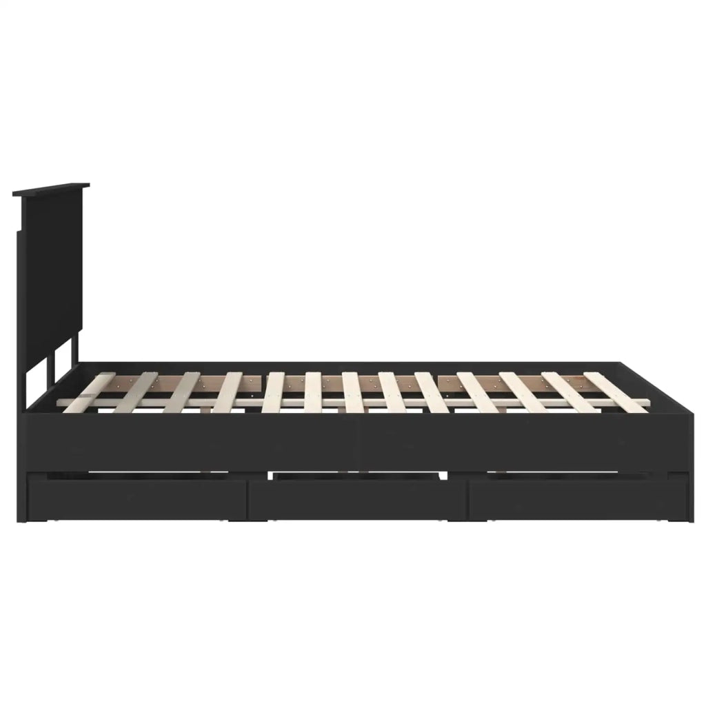 Struttura del letto-Giroletto Nero 140 x 190 cm Legno Ingegnerizzato 952241
