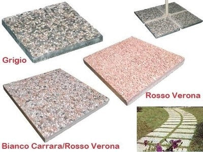 PIASTRA BASE CEMENTO ROSSO VERONA OMBRELLONE GIARDINO MATTONELLA CM40x40H3,7 PZ2