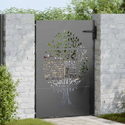 Cancello da giardino con blocco Nero 85 x 150 cm