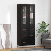 Armadietto alto con ripiano 2 pcs Rovere Nero Legno multistrato 3416071