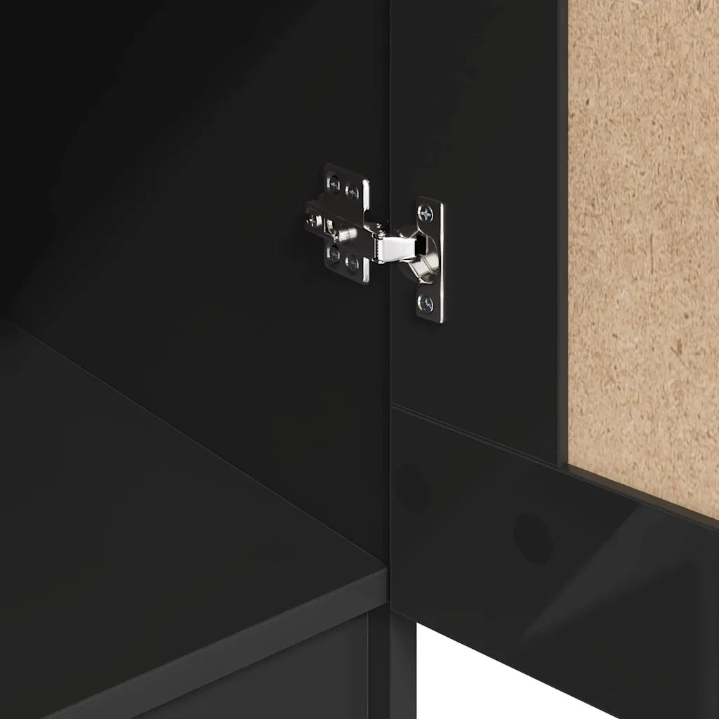 Armadio Nero Lucido 82,5x51,5x180 cm in Legno Multistrato 803441