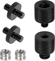 Adattatore di stativo per camera e smartphone con set di adattatori a vite 3/8" a 1/4" e 1/4" a 3/8", realizzato in lega di alluminio