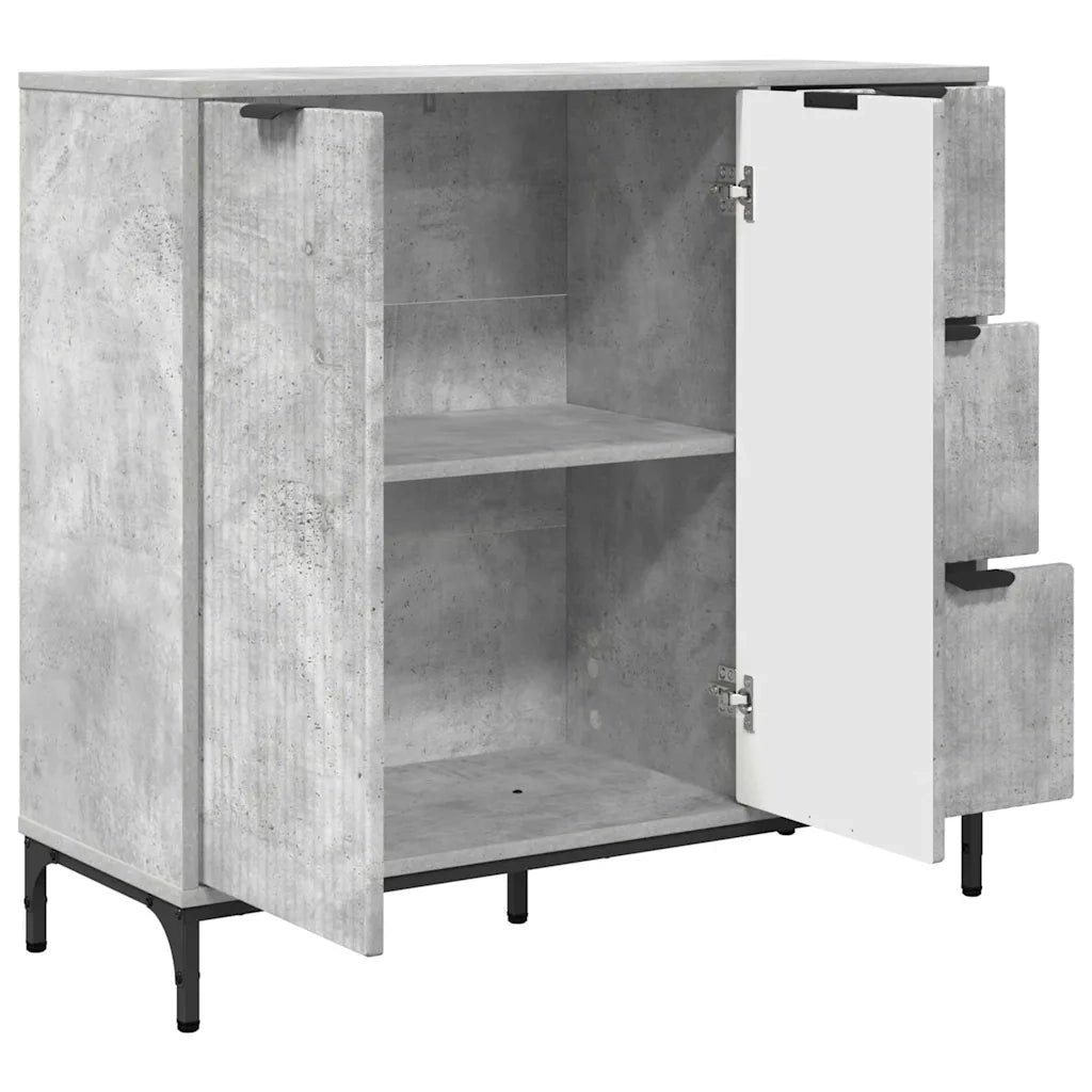 Credenza | Madia | Buffet da pranzo | Armadio da pranzo Grigio cemento 89,5 x 33 x 82 cm Legno multistrato