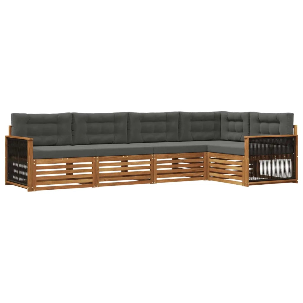 Set di divani da esterno 5 pz Naturale e Antracite 3383355