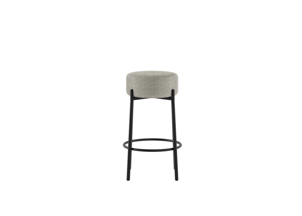 Set 2 Sgabelli Syd 41x41x67 cm in Tessuto Grigio Chiaro