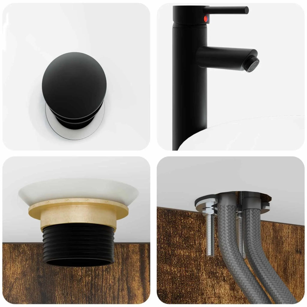 Set di mobili per il bagno 3 pz Rovere Fumo 3405582