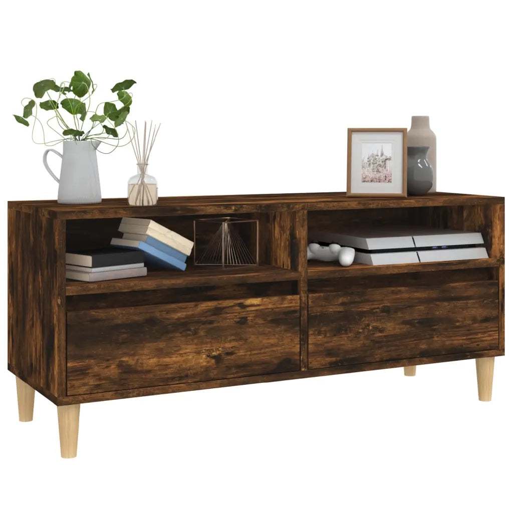 Mobile TV Rovere Fumo 100x34,5x44,5 cm in Legno Multistrato 831898