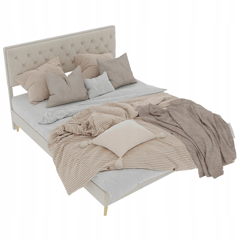 Letto imbottito - Xylo - 140x200 - Beige