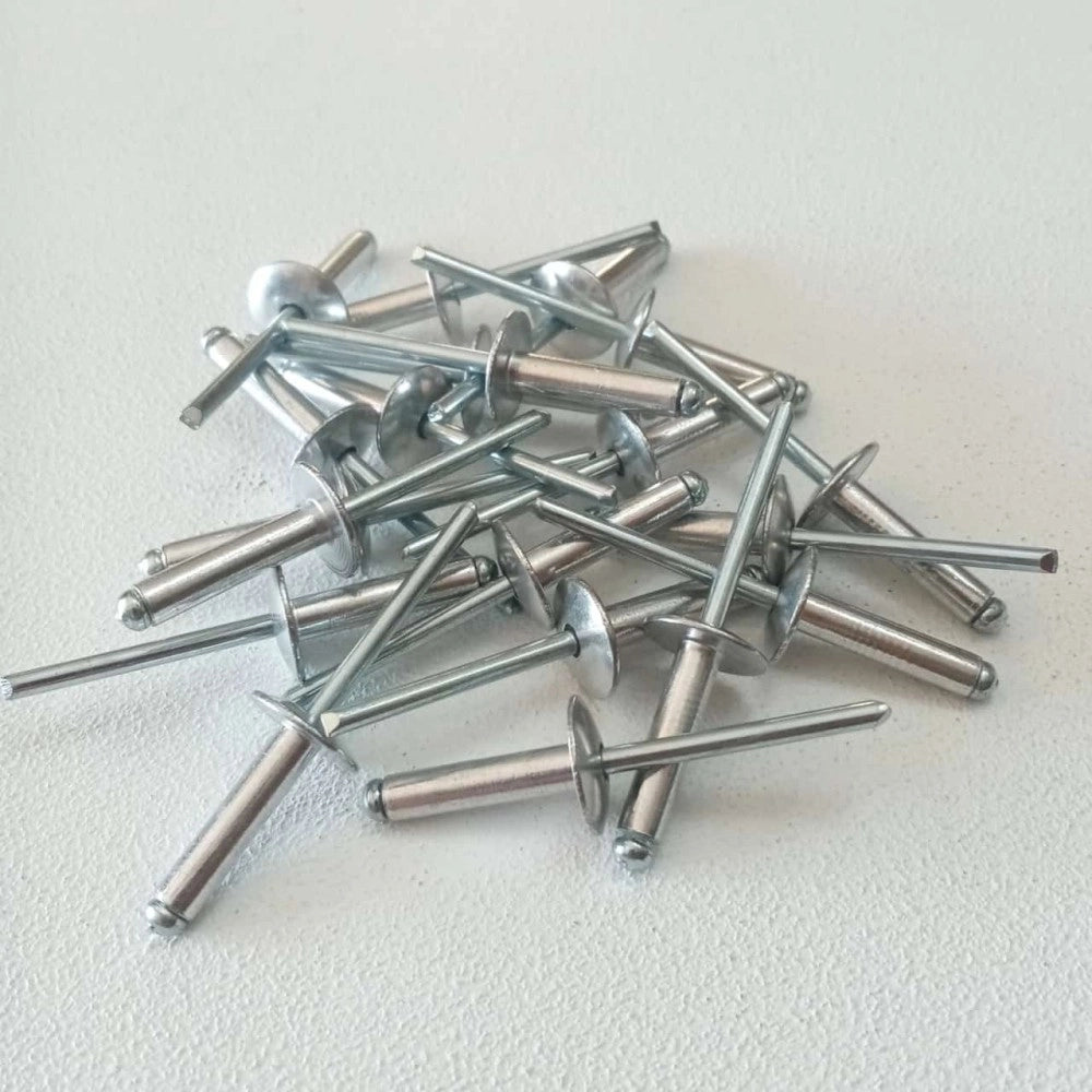 Rivetti alluminio / acciaio 4,8x20mm - 200pz testa larga modello a strappo