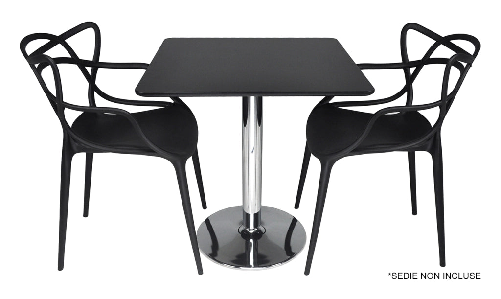 Tavolo quadrato 80x80 nero, tavolino da bar mod. Romeo TQ10-8.8ROPA