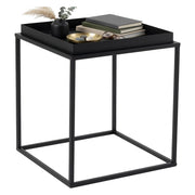 Lorsica, Tavolino da Salotto Forma Quadrato, 45x45x52h cm Nero