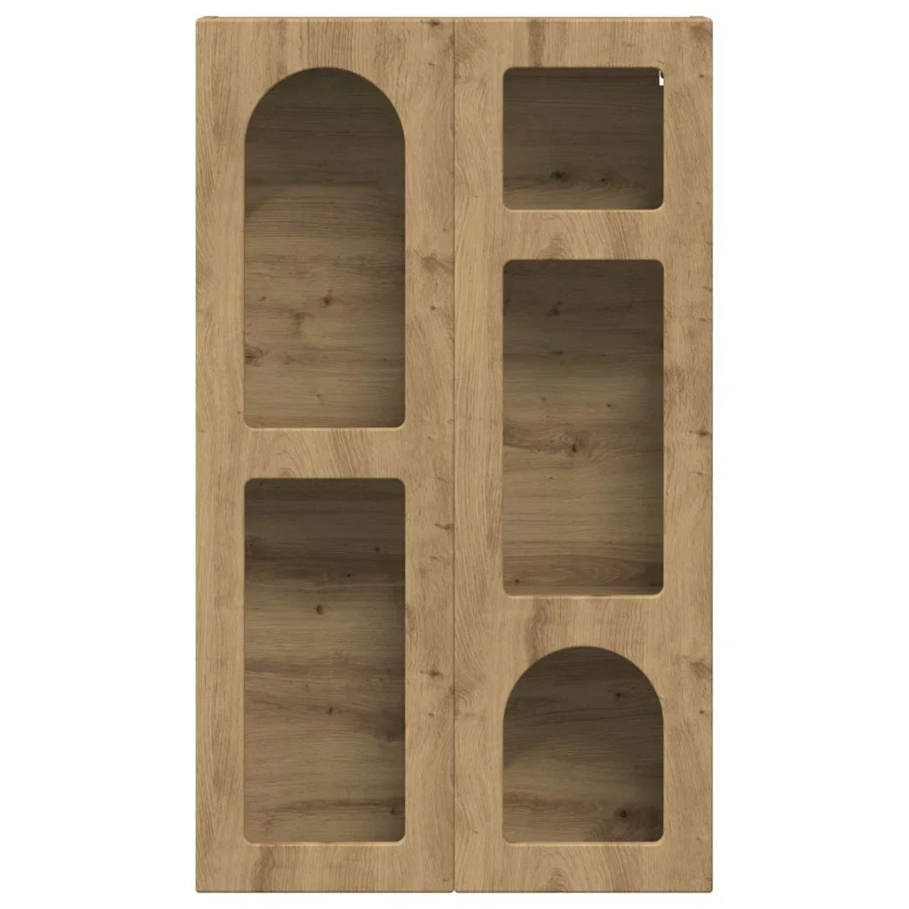 Mobiletto a parete moderno con ripiani 59 x 20 x 100 cm per riporre oggetti in modo pratico realizzato in legno di rovere ingegnerizzato finitura artigianale 02_0054799